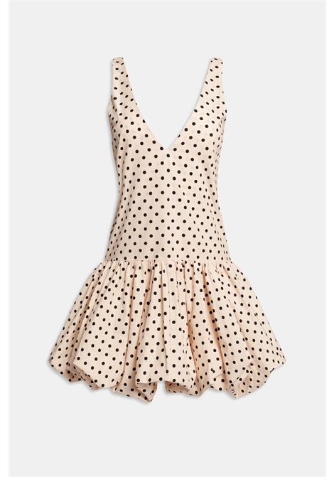 Weili Zheng balloon mini dress in cotton muslin with cream polka dots WEILI ZHENG |  | S26DC03PD03